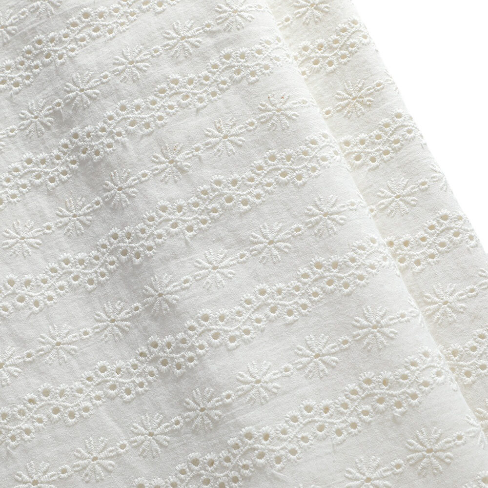 Embroidered Fabric Cutwork All-Over Cotton for Women's Wear Wholesale 4
